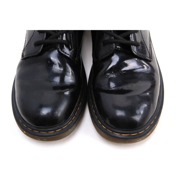 Dr. Martens 1460 Y Patent Leather Boots Black Lace Up Combat Sz EU 37 US 6 - Picture 3 of 16